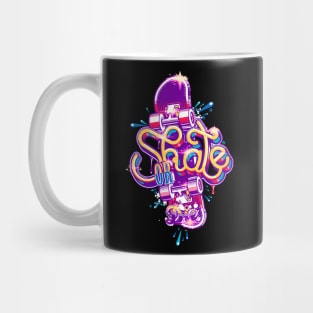 Neon Skate or Die Graphic Mug